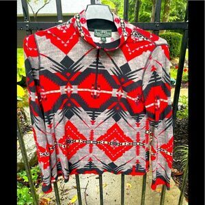 LAUREN by RALPH LAUREN cotton 1/4 zip in Southwest print